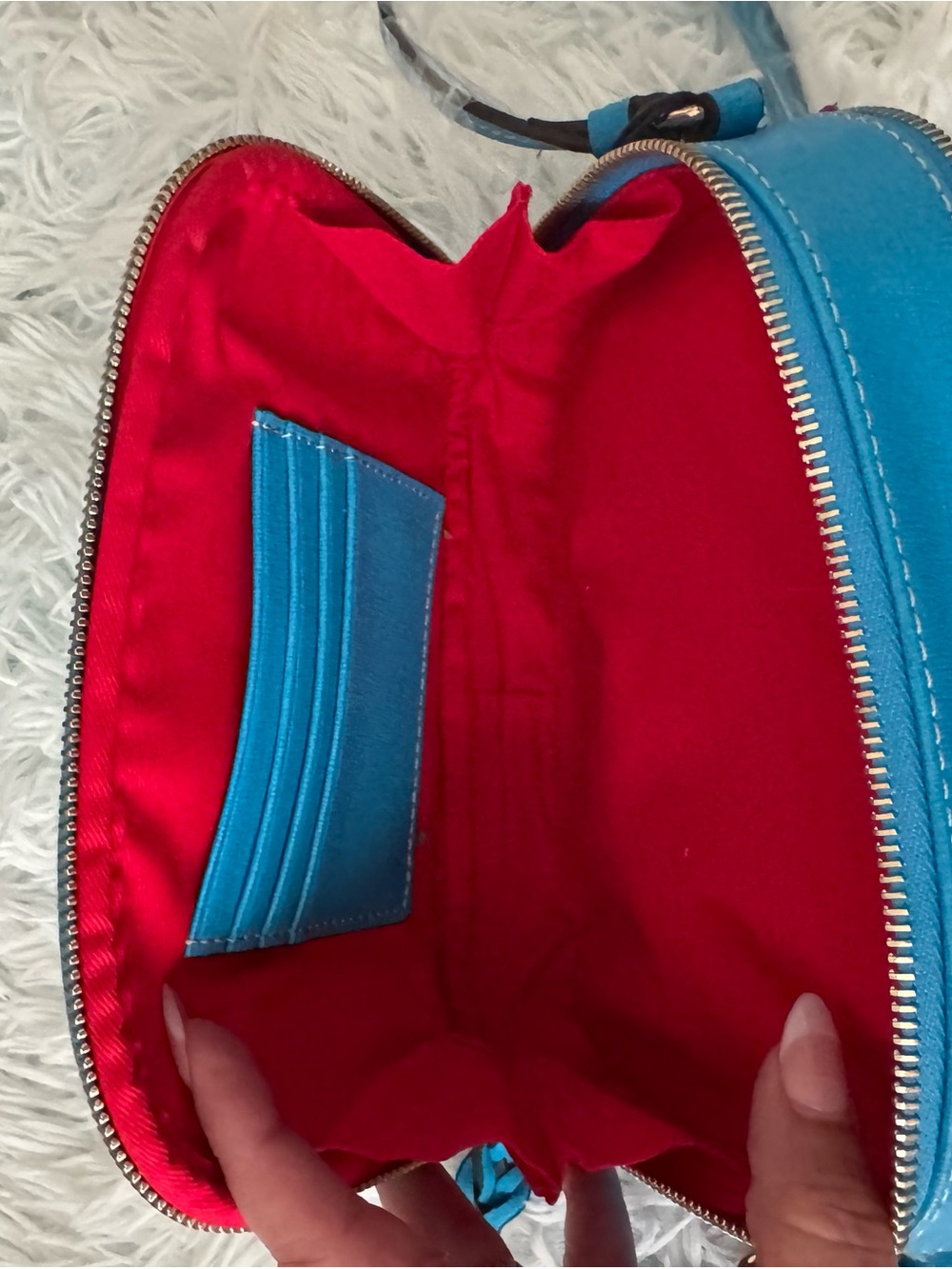 Dooney & Bourke Bright Turquoise Double-Zip Crossbody - Picture 7 of 8